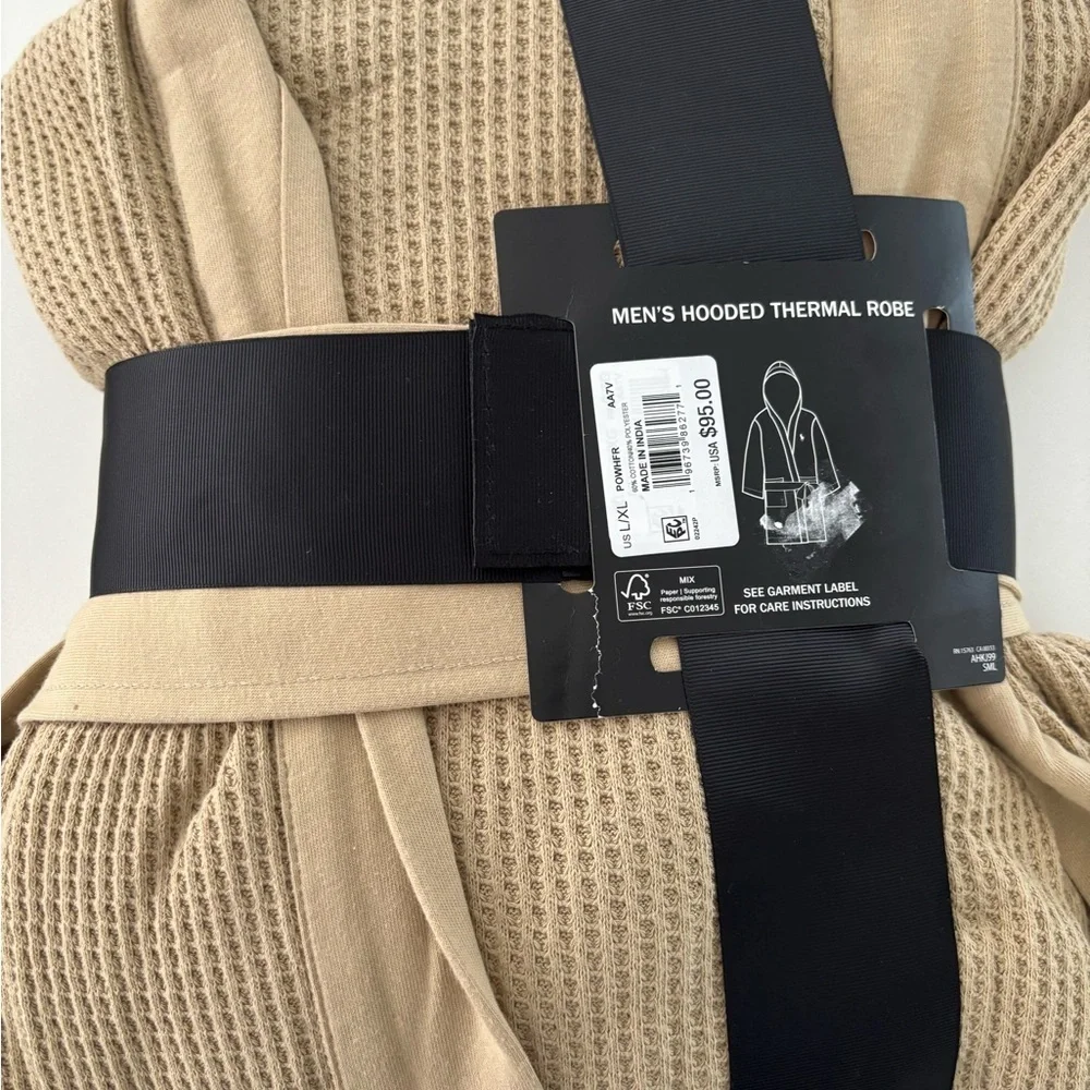 Polo Ralph Lauren Men’s Thermal Hooded Robe Size Large / XL New Tan